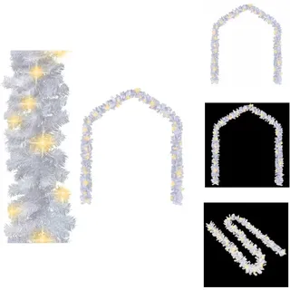 vidaXL Weihnachtsgirlande mit LED-Lichtern 10 m Weiß - Weihnachtsbeleuchtung - Weiß