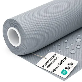 Polyesterstoff wasserdicht Stoff Meterware 10 M m x 160 cm - markisenstoff markisenstoffe canvas und polsterstoff möbelstoff futterstoff segeltuch und vorhangstoff Grau oeko-tex