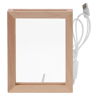 STOBOK Beleuchteter Holz Bilderrahmen Mit Led-nachtlicht Usb Tischdeko Für Fotos Kreatives Geschenk Für Freunde Chic Praktisch Für Jedes Zuhause