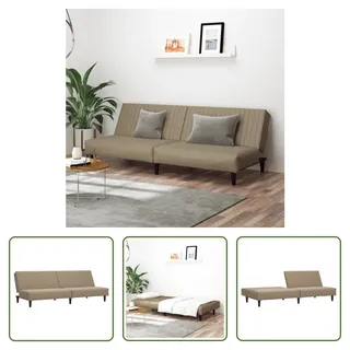 The Living Store Schlafsofa 2-Sitzer Cappuccino-Braun Kunstleder - Braun