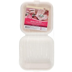 FunCakes Bento Cake Box Weiß, 15x15 cm - Kuchenbehälter mit Klappdeckel, Kuchenbox - 10 Stück