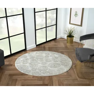 Myflair My Style Kurzflorteppich 120 x 120 cm Beige/Silber/Weiß