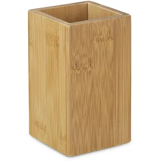 Relaxdays Zahnputzbecher, Bambus Hellbraun