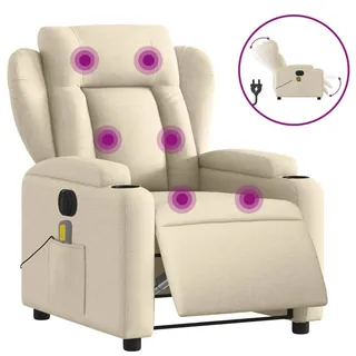 vidaXL Massagesessel Elektrisch Creme Stoff - Creme