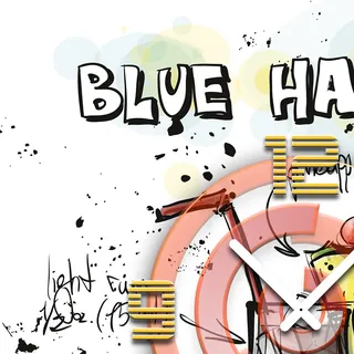 Wanduhr XXL 3D Optik Dixtime Cocktail Blue Hawaii 50x50 cm leises Uhrwerk GQ-020 - Orange