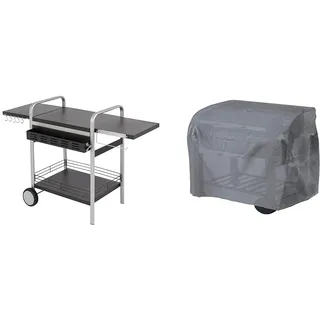 tepro Universal BBQ-Tisch & Abdeckhaube Universal für Grillwagen klein, anthrazit (48,3 x 104,1 x 101,6 cm) 48.3x104.1x101.6 cm