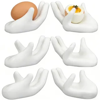 Dilizhilimei Eierbecher Porzellan, 6Pcs Lustig Porzellan Eierständer,Weiss Eierhalter Kinder Eierständer Porzellan aus Keramik,Eierbecher Egg Cup für Weich Rohes Gekochte Eier Brunch