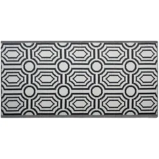 Beliani Outdoor Teppich 90 x 180 cm Schwarz/Weiß