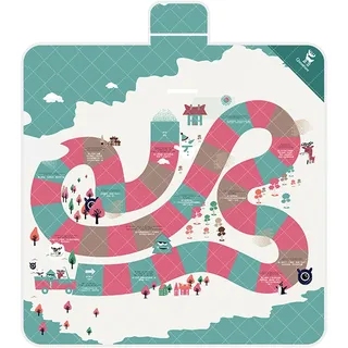 Qunature Picknickdecke 200x200cm Outdoors Campingdecke Wasserdicht Faltbar Picknickmatte Hellgrün-rosa