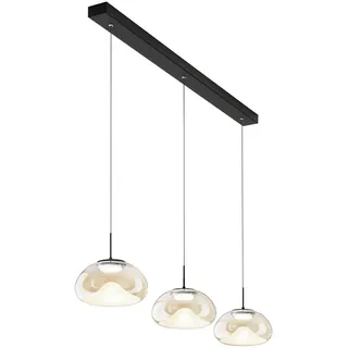 Fabas Luce Led-Pendelleuchte , Schwarz, Cognac , Metall, Glas , 22x200x110 cm , ISO 9001 , Farbwechsler, höhenverstellbar, 3 Helligkeitsstufen , Lampen & Leuchten, Leuchtenserien