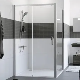 HÜPPE Classics 2 EasyEntry Viereck Gleittür 1-teilig mit festem Segment, Breite:120cm, Höhe:200cm, linksseitige Befestigung, C25309069322