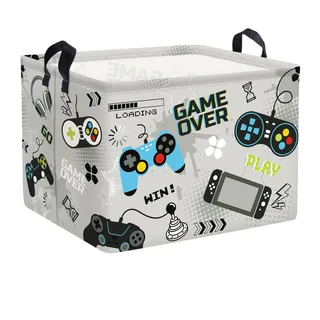 Clastyle Spiel Kinder Wäschekorb mit Henkel Faltbar Kleidung Spielzeug Aufbewahrungskorb Jungen Mädchen Aufbewahrungsbox für Babyzimmer Bad, Gray, 40x30x30 cm