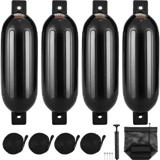 Vevor Fender 4 Aufblasbare Fenders 13,97 x 50,8 cm Schwarz