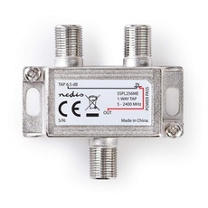 NEDIS CATV-Splitter | 5-2400 MHz | Einführungsverlust: 6.0 dB | Anzahl der Ausgänge: 1 | 75 Ohm | Zink Silber