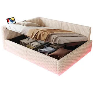 stilvora Polsterbett 140 x 200 cm Beige