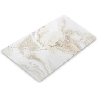 Ceranfeldabdeckung 30x52cm Herdabdeckplatten Induktion Herdschutz Deko Glasplatte Schneidebrett Sicherheitsglas Spritzschutz 1848 (Weißer Marmor)