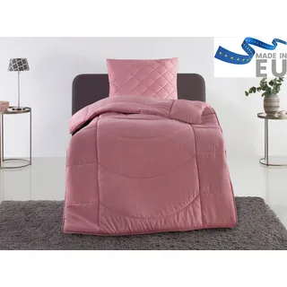 MY HOME Steppbett + Kopfkissen MY HOME "Microlux, Bettdecke 135x200 cm, 155x220 cm", rosa, B/L: 135cm x 200cm Anzahl Teile 1, B/L: 80cm x 80cm Anzahl Teile 1, Bezug: Polyester Füllung: Polyester, leicht, Bezug: 100% Polyester, Bettwaren-Sets, Set mit Kissen 40x80 