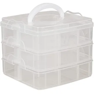 Rayher Sortierbox Aufbewahrung 15,5 x 15,5 x 12,9 cm 13-tlg. transparent