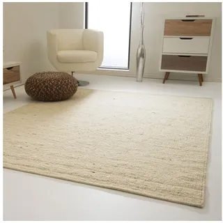Steffensmeier Landshut Handwebteppich aus 100% Schurwolle - Natur hell, Größe: 170x230 cm