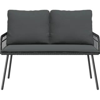 vidaXL Gartenbank mit Kissen Anthrazit 114 x 64 x 90cm Stahl - Schwarz