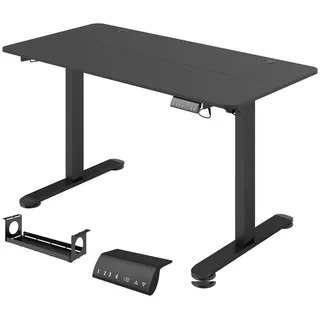 Vinsetto Höhenverstellbarer Schreibtisch 140 x 70cm Computertisch mit 4 Memory-Voreinstellungen, Ergonomisch Steh-Sitz Tisch, Schwarz