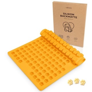 Cahuna Backmatte für Hundekekse Hundeleckerli backen, Backform aus Silikon Pfote - für BPA frei und mit Rand - Wiederverwendbare Backunterlage für den Backofen