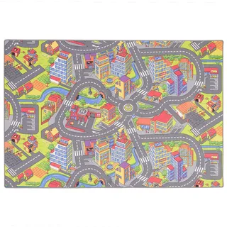 Snapstyle Kinder Spiel Teppich Little Town 3D , Textil , Abstrakt , 160x160 cm , Teppiche und Böden, Teppiche, Kinderteppiche