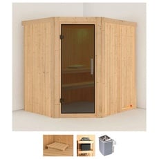 Bild Sauna »Stine«, (Set), 9 KW-Ofen mit integrierter Steuerung beige