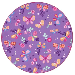 Snapstyle Schmetterling Kinderteppich 100 x 100 cm Lila/Pink
