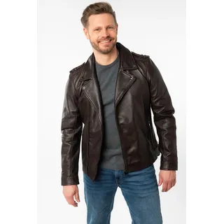 Mauritius Lederjacke "MMRibano SF" mit Reverskragen, schwarz braun