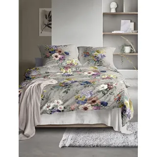 IRISETTE Wave 8633 Blumen Grau 135 x 200 cm + 80 x 80 cm