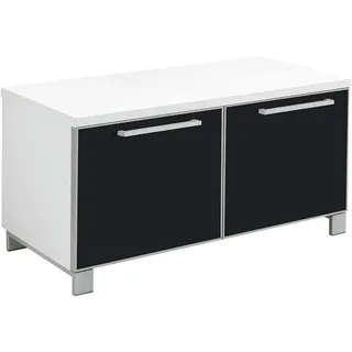 Novel Garderobenbank , Anthrazit, Weiß , Glas, Holzwerkstoff , 84x45x40 cm , Goldenes M, Made in Germany, DGM-Klimapakt , Typenauswahl , Garderobe, Garderobenbänke, Garderobenbänke