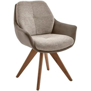 Valnatura Armlehnstuhl , Taupe, Eichefarben , Holz, Textil , Wildeiche , massiv , Stativgestell , 62x83.5x65 cm , Stoffauswahl, Typenauswahl, Gestellauswahl , Holzmöbel, Sitzgelegenheiten Holz, Holzstühle