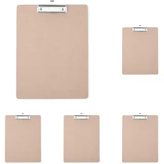 HENDI Klemmbrett, Clipboard, für Speisekarten oder Tageskarte, A4, mit Metallclip und Aufhängeose, 240x330mm, Holz (Packung mit 5)