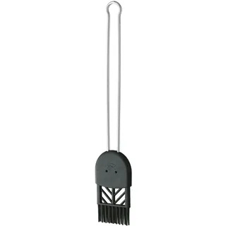 Rösle Backpinsel Silikon, Hochwertiger Pinsel zum Einfetten und Glasieren, Silikon, große Speicherkapazität, -70°C bis +220°C, Spülmaschinengeeignet, 4,5 cm, Silbern/Schwarz