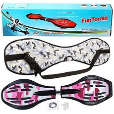 FunTomia Waveboard Original ABEC9 Kugellager inkl. Tasche (verschiedene Farbdesigns) (Pink/Army)