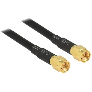 DeLock WLAN-Antennen Anschlusskabel [1x SMA-Stecker - 1x SMA-Stecker] 2.00 m Schwarz vergoldete