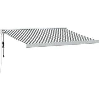 vidaXL Markise Einziehbar Anthrazit und Weiß 3x2,5 m Stoff & Aluminium - Grau