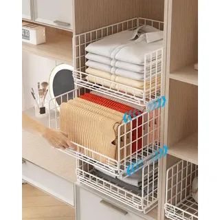 3-teiliger Schrankorganizer, Garderobenschrank, für Garderobe, Küche, Wohnzimmer, Waschküche (weiß) - Weiß