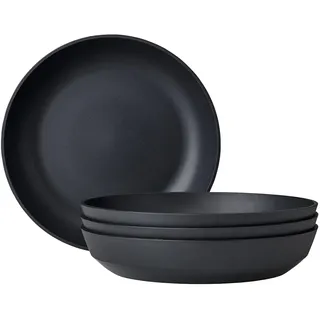 Mepal Suppenteller Silueta 21 cm schwarz 4er Set