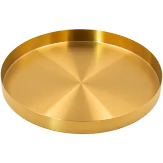 Blümelhuber Deko Tablett Rund - Tablett Deko - Tablett Groß - Rund Tablett Gold - Gold Tablett Metall - Hochzeitsdeko - Weihnachtsdeko