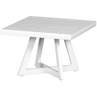 Alexis Lounge Tisch 50x50 Aluminium matt-weiß Gartentisch Tresentisch Bartisch