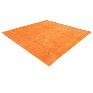 Morgenland Gabbeh Teppich Agra quadratisch, 14 mm Höhe, Kurzflor orange - 200 cm