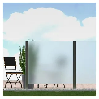 Sichtschutz aus Glas für Terrassen, Windschutz Glaszaun, Garten, Vollflächig satiniert | 113,5x183,5cm