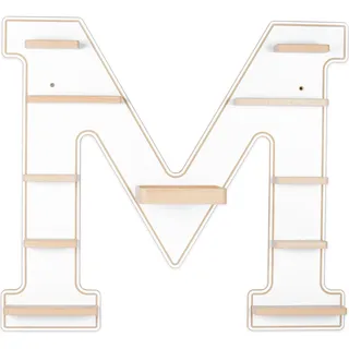 BOARTI Kinderregal Buchstabe M Holz  weiß