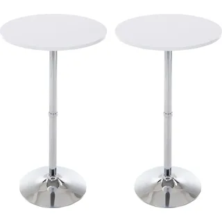 2er Set Stehtische rund Ø 60 cm - Weiß