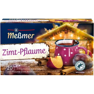 Meßmer Zimt‐Pflaume | Winterlicher Früchtetee mit Pflaume‐Zimt‐Geschmack | 20 Teebeutel | fruchtig‐würzig