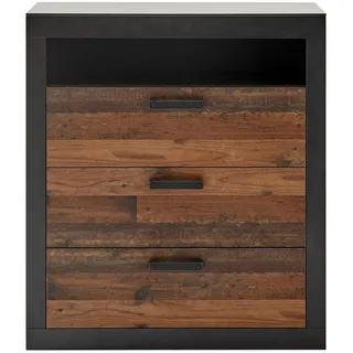 furn.design Kommode Ward 92 x 104 x 40 cm grau / naturbelassen