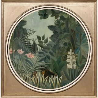 Queence »Dschungel« Blumen Blumenbilder Gemälde Kunst Pflanzen Pflanzenbilder Tiere Wildtiere Fine Art-Print in Galeriequalität,