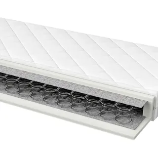 Sleeptex Federkernmatratze , Weiß , Textil , H2 , rechteckig , 140x200 cm , Oeko-Tex® Standard 100 , Bezug abnehmbar/waschbar, alternative Größen erhältlich , Schlafzimmer, Matratzen, Federkernmatratzen